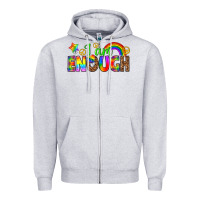 Heather Grey i am enough Zipper Hoodie - texasbilliewilder