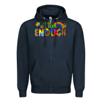 Navy i am enough Zipper Hoodie - texasbilliewilder