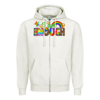 Oatmeal Heather i am enough Zipper Hoodie - texasbilliewilder