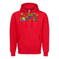 Red i am enough Zipper Hoodie - texasbilliewilder