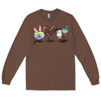 Chestnut peace love coffee Long Sleeve Tee - MaliasSmallBusiness