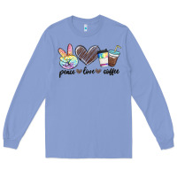 Colony Blue peace love coffee Long Sleeve Tee - MaliasSmallBusiness