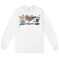 White peace love coffee Long Sleeve Tee - MaliasSmallBusiness