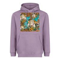 Lavender sunflowers charolais cow seamless pattern Heavyweight Hoodie - HRA Design Shop