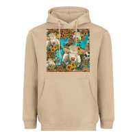 Mushroom sunflowers charolais cow seamless pattern Heavyweight Hoodie - HRA Design Shop