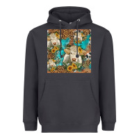 Smoke sunflowers charolais cow seamless pattern Heavyweight Hoodie - HRA Design Shop