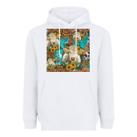 White sunflowers charolais cow seamless pattern Heavyweight Hoodie - HRA Design Shop