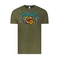 Vintage Olive western leopard camouflage sunflowers  glitter mom football Vintage Tee - Artiststas