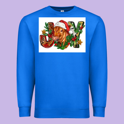Christmas Heifer Joy Premium Sweatshirt Designed By Fadigitalartstudio
