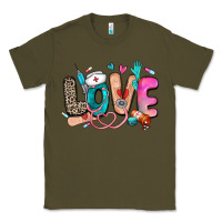 Army Green love nurse Classic Tee - Zillion Design Studio