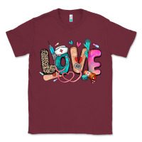 Burgundy love nurse Classic Tee - Zillion Design Studio