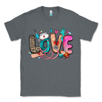 Charcoal Heather love nurse Classic Tee - Zillion Design Studio