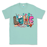 Seafoam love nurse Classic Tee - Zillion Design Studio