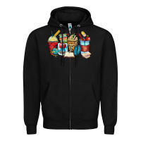 Black teacher coffee cups Zipper Hoodie - Zillion Design Studio