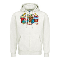 Oatmeal Heather teacher coffee cups Zipper Hoodie - Zillion Design Studio