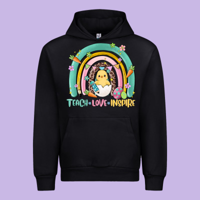 Teach Love Inspire Rainbow Urban Hoodie Designed By Maliassmallbusiness
