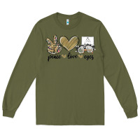 Army Green peace love eyes Long Sleeve Tee - MaliasSmallBusiness