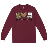 Burgundy peace love eyes Long Sleeve Tee - MaliasSmallBusiness