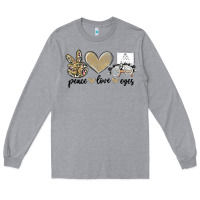 Heather Grey peace love eyes Long Sleeve Tee - MaliasSmallBusiness