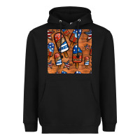 Black patriotic popsicles seamless pattern Heavyweight Hoodie - HRA Design Shop