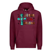 Burgundy jesus is the reason for this season christmas Premium Hoodie - Jasminsmagicworld
