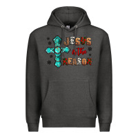 Charcoal Heather jesus is the reason for this season christmas Premium Hoodie - Jasminsmagicworld