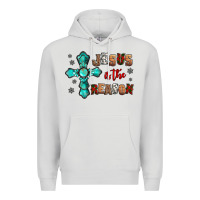 Dove Grey jesus is the reason for this season christmas Premium Hoodie - Jasminsmagicworld