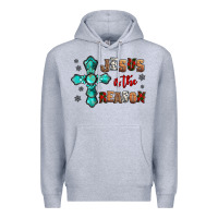 Heather Grey jesus is the reason for this season christmas Premium Hoodie - Jasminsmagicworld