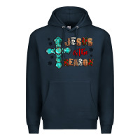 Navy jesus is the reason for this season christmas Premium Hoodie - Jasminsmagicworld