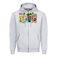 Heather Grey summer teacher coffee cups Zipper Hoodie - Zillion Design Studio