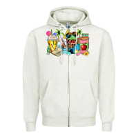 Oatmeal Heather summer teacher coffee cups Zipper Hoodie - Zillion Design Studio