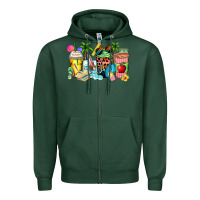 Sports Green summer teacher coffee cups Zipper Hoodie - Zillion Design Studio