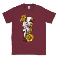 Burgundy sport baseball  lightning bolt Classic Tee - texasbilliewilder