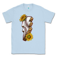 Dusty Blue sport baseball  lightning bolt Classic Tee - texasbilliewilder
