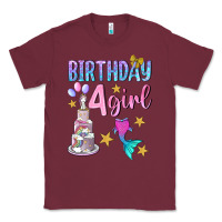Burgundy birthday girl 4 Classic Tee - BundleAndBundleShop