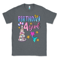 Charcoal Heather birthday girl 4 Classic Tee - BundleAndBundleShop