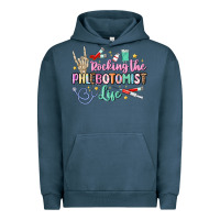 Pigment Midnight Navy rocking the phlebotomist life Urban Hoodie - MaliasSmallBusiness