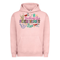 Pigment Salmon rocking the phlebotomist life Urban Hoodie - MaliasSmallBusiness