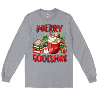 Heather Grey merry booksmas Long Sleeve Tee - MaliasSmallBusiness