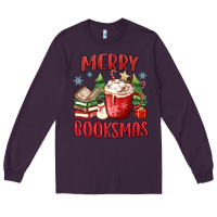 Plum merry booksmas Long Sleeve Tee - MaliasSmallBusiness