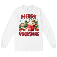 White merry booksmas Long Sleeve Tee - MaliasSmallBusiness