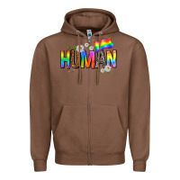 Chestnut human with daisies Zipper Hoodie - texasbilliewilder