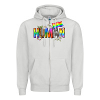 Dove Grey human with daisies Zipper Hoodie - texasbilliewilder