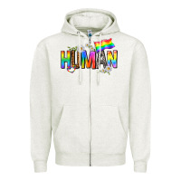 Oatmeal Heather human with daisies Zipper Hoodie - texasbilliewilder