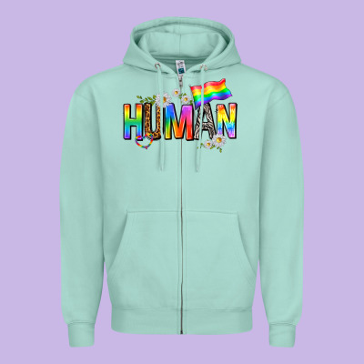 Zipper Hoodie human with daisies