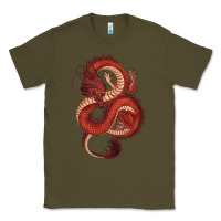Army Green red dragon Classic Tee - RanaPortraitStore