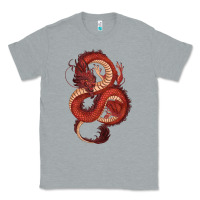 Heather Grey red dragon Classic Tee - RanaPortraitStore