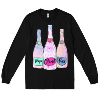 Black pop clink fizz champagne bubbly Long Sleeve Tee - MaliasSmallBusiness