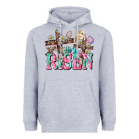 Heather Grey He is risen Easter Day Heavyweight Hoodie - CowGirlArtShop
