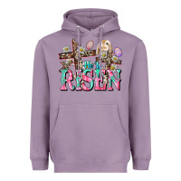 Lavender He is risen Easter Day Heavyweight Hoodie - CowGirlArtShop